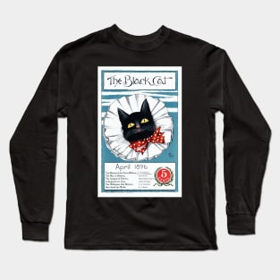 Beautifully Restored Black Cat Magazine Cover - April 1896 Issue Long Sleeve T-Shirt